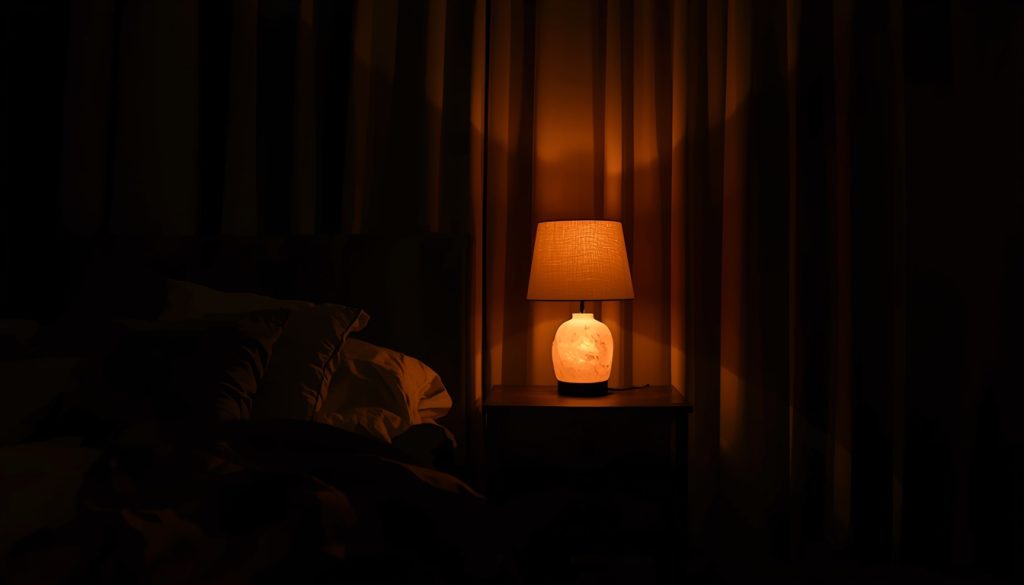 warm bedroom lighting salt lamp