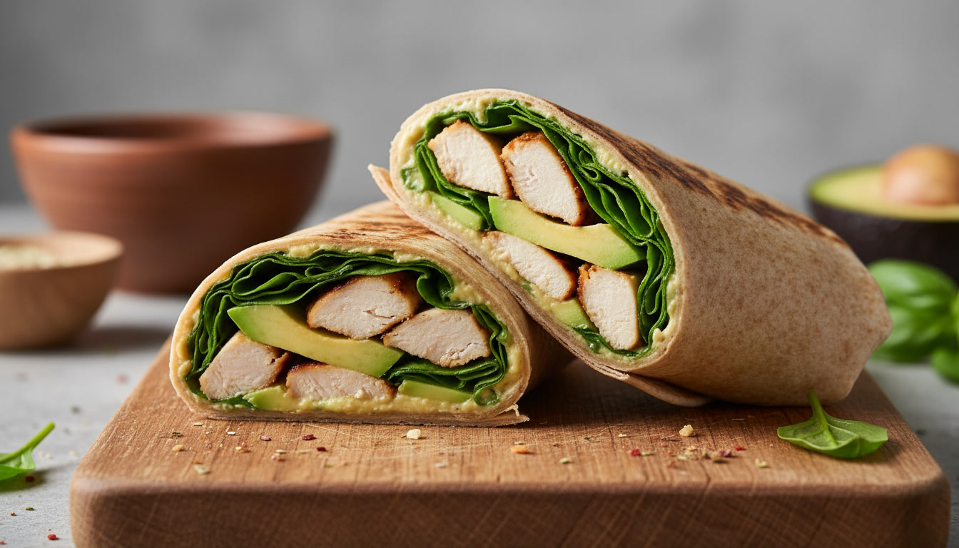 high protein chicken wrap