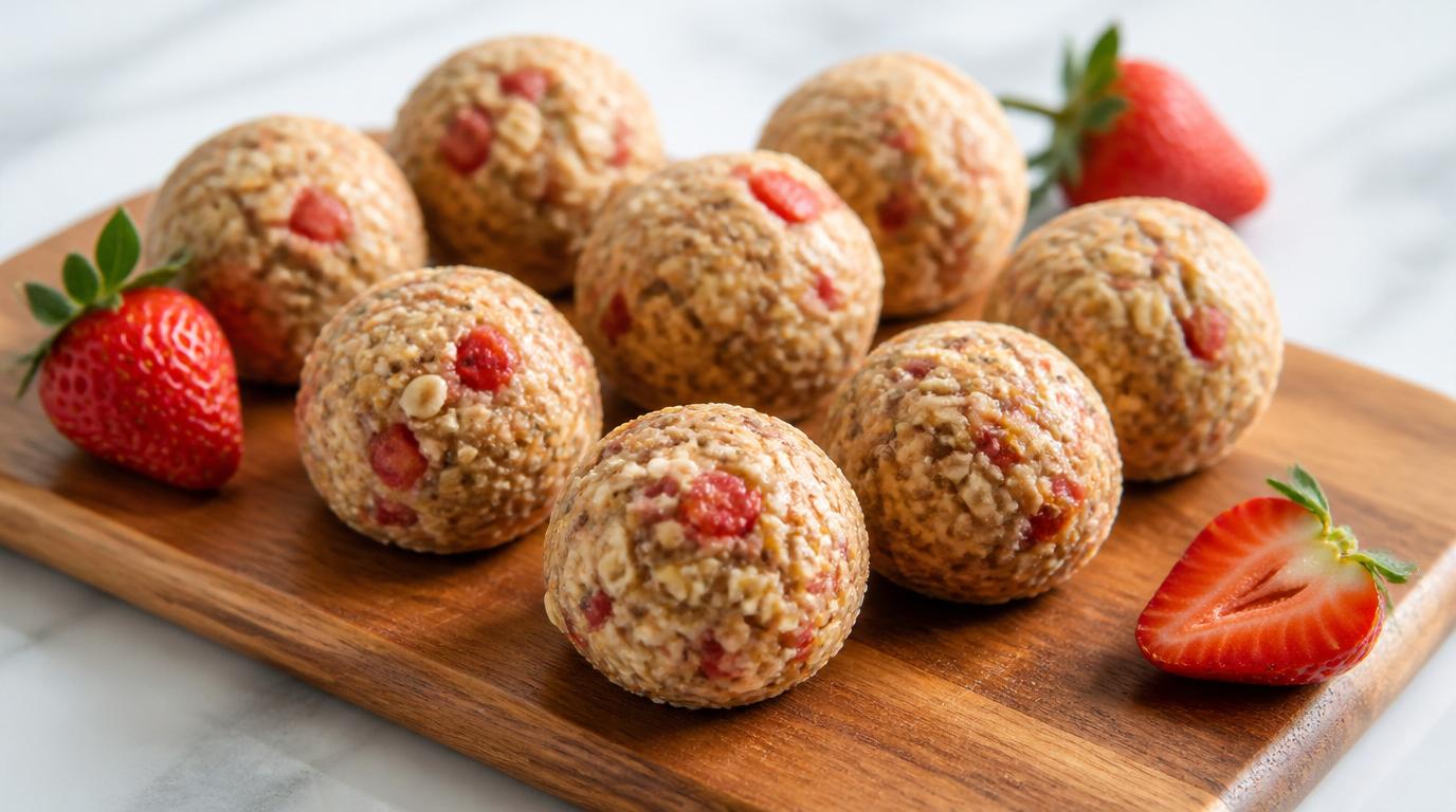 no bake protein strawberry bites